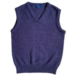 ARROW Blazer Collection Vintage Sweater Vest V-Neck Sleeveless Blue Men Size L